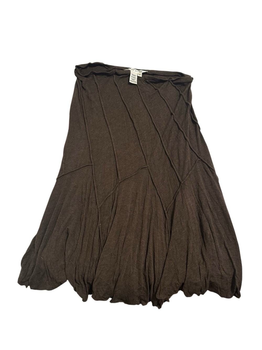 Max Studio Chocolate Brown Maxi Bubble-Hem Skirt